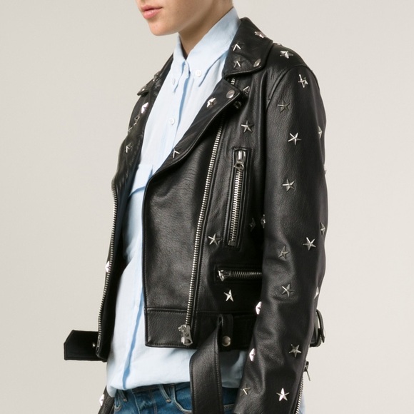 NEW Acne Studios Moto Studded Star Leather Jacket - Picture 2 of 10